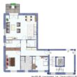 Sögel: 3-Zimmer Neubau-Wohnung im 1. Obergeschoss - Wohnung 5 - Obgergeschoss - Skizze - Visualisierun