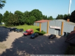 Luftbild - Interessante Gewerbefläche / Halle mit Büro in Hüven zu vermieten